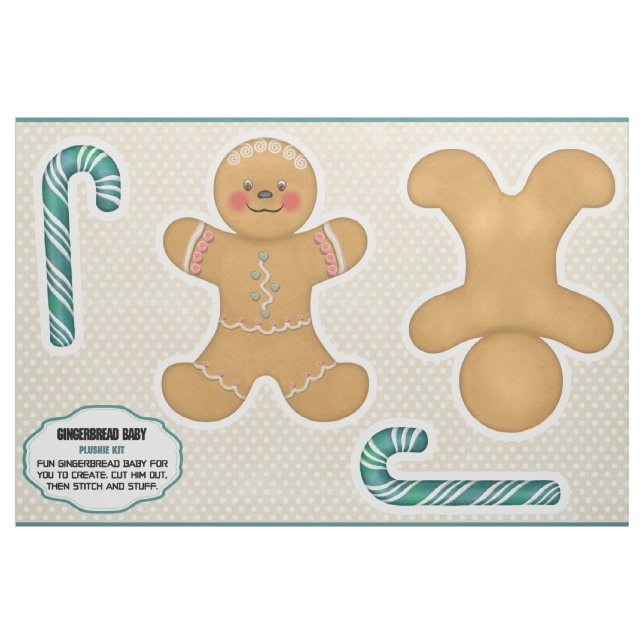 Gingerbröd Baby cut and Sew Plushie Kit Fabric Tyg (Fat Quarter)