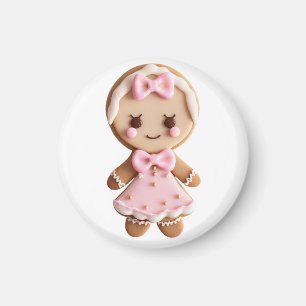 Gingerbröd/Baby-Doll\Rosa Bow\Magnet Magnet