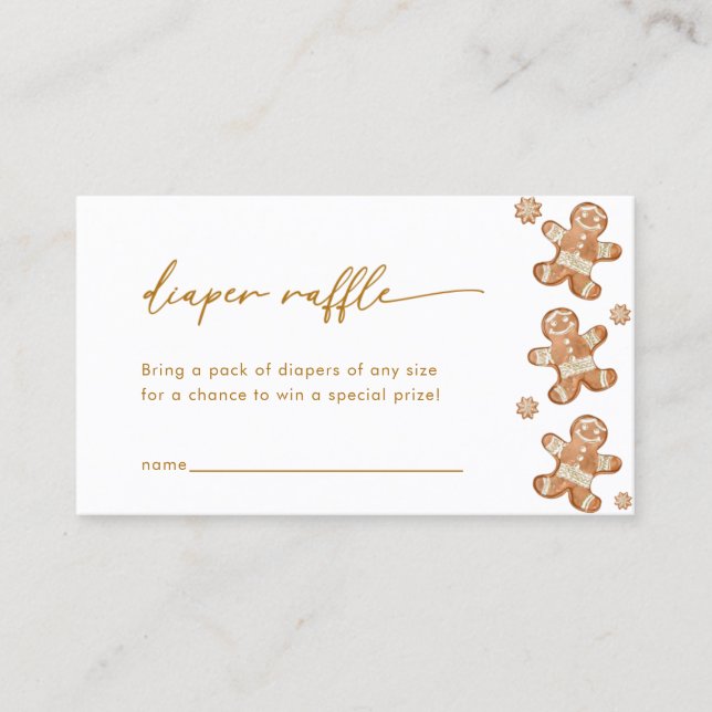 Gingerbröd Babyskåda Förkläde Raffelkort Visitkort (Framsida)