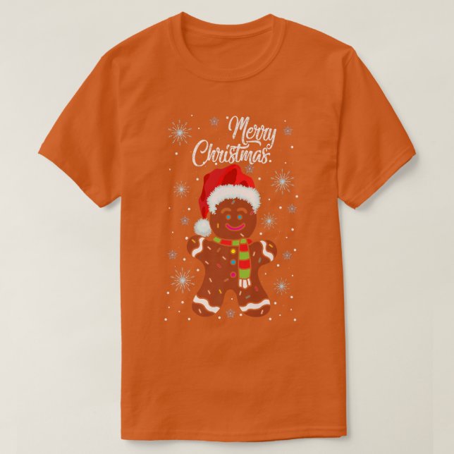 Gingerbröd Bära Santa Hat-juldräkten Cooki T Shirt (Design framsida)