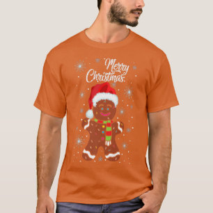 Gingerbröd Bära Santa Hat-juldräkten Cooki T Shirt