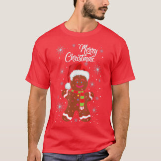 Gingerbröd Bära Santa Hat-juldräkten Cooki T Shirt