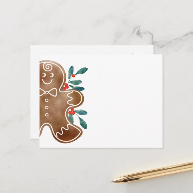 Gingerbröd Berry Helg Vykort (Fram/Back In Situ)