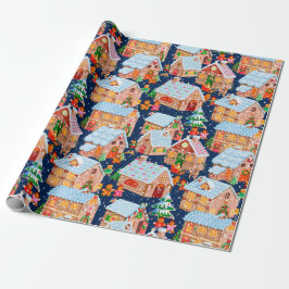 Gingerbröd (blå) presentpapper