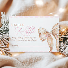 Gingerbröd Bow Baby Shower Raffle