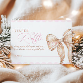 Gingerbröd Bow Baby Shower Raffle Tilläggskort