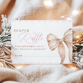 Gingerbröd Bow Baby Shower Raffle Tilläggskort