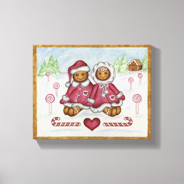 Gingerbröd Boy and Girl Canvas Art (Framsida)