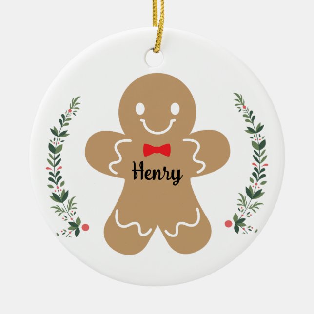 Gingerbröd Boy Anpassningsbar Jul Helgdag Ornament (Framsidan)