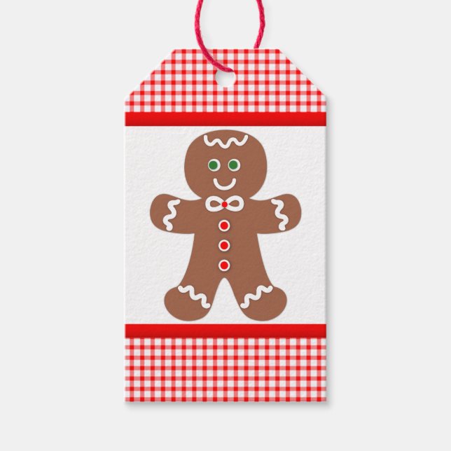 Gingerbröd Boy jul Presentetikett (Framsidan)