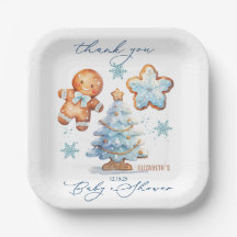 Gingerbröd Boy Julgran Baby Shower Tack