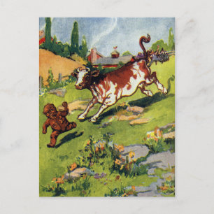 Gingerbröd Boy och Cow Vykort
