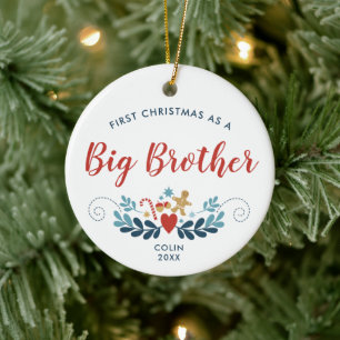 Gingerbröd Candy cane Personlig Big Brother Julgransprydnad Keramik