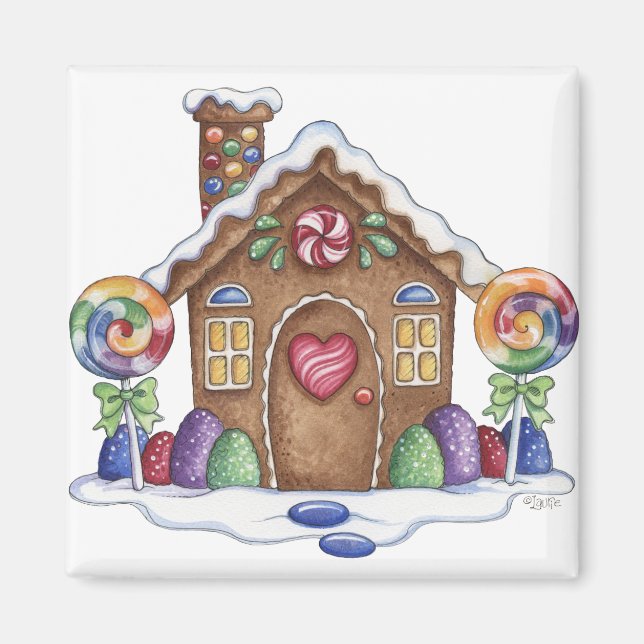 Gingerbröd Candy House Kitchen Magnet (Framsidan)
