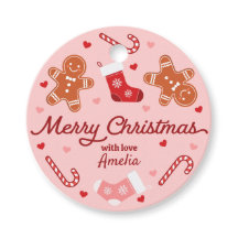 Gingerbröd Candycane Stockings Rosa jul