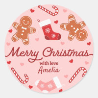 Gingerbröd Candycane Stockings Rosa jul