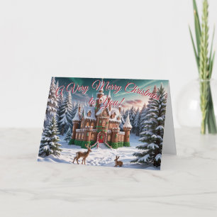Gingerbröd Castle från julskogen Helgkort