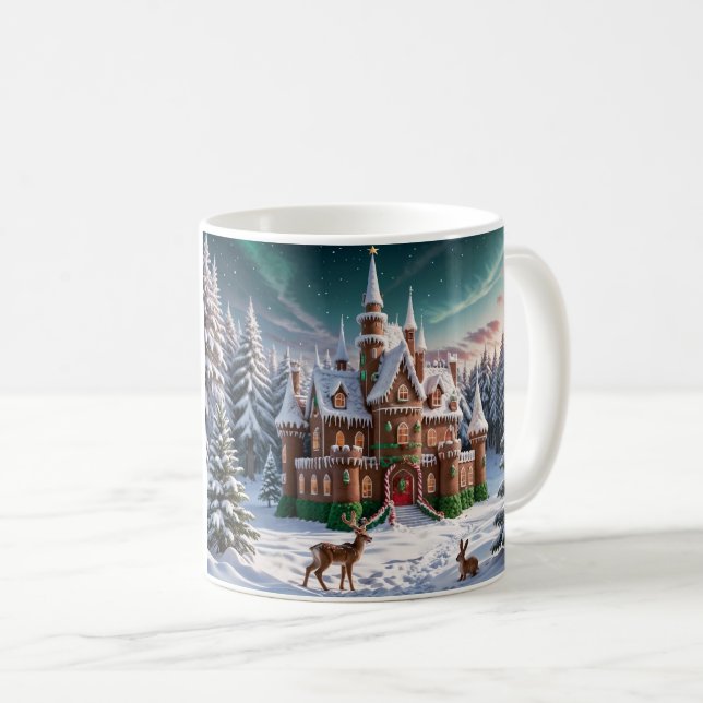 Gingerbröd Castle från julskogen Kaffemugg (Framsida höger)