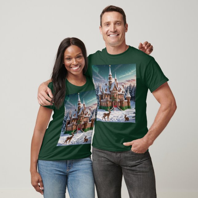 Gingerbröd Castle från julskogen T Shirt (Unisex)