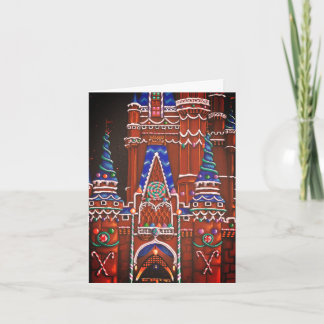 Gingerbröd Castle Helgdag Card Helgkort