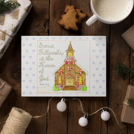 Gingerbröd Church Sweet Fellowship jul Helgkort
