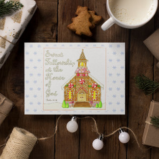 Gingerbröd Church Sweet Fellowship jul Helgkort