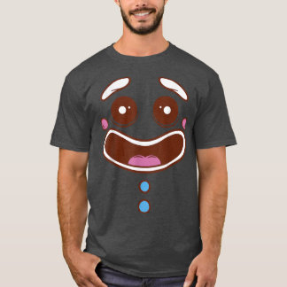 Gingerbröd Cookie Ansikte Lycklig Candy Food T Shirt