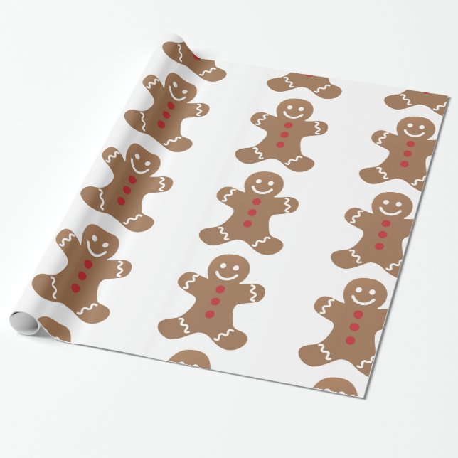 gingerbröd cookie ansikte man söt kroppsdesert presentpapper (Utrullad)