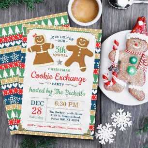 Gingerbröd Cookie Exchange jul Party Inbjudningar