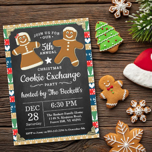 Gingerbröd Cookie Exchange jul Party Inbjudningar