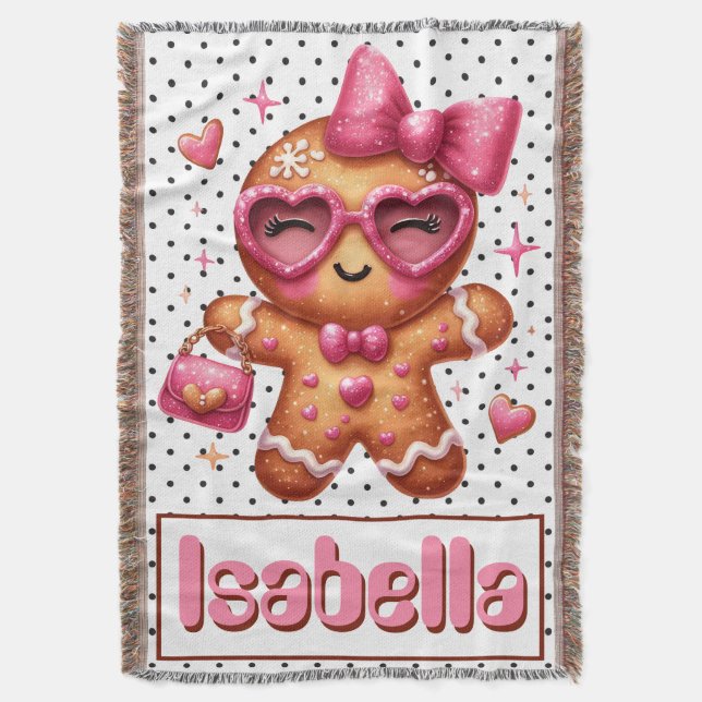 Gingerbröd Cookie Filt (Framsidan Vertikal)