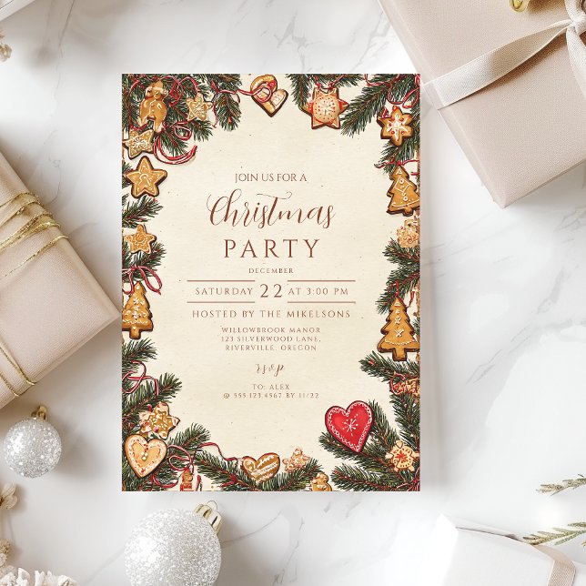 Gingerbröd Cookie-jul Inbjudningar (Skapare uppladdad)