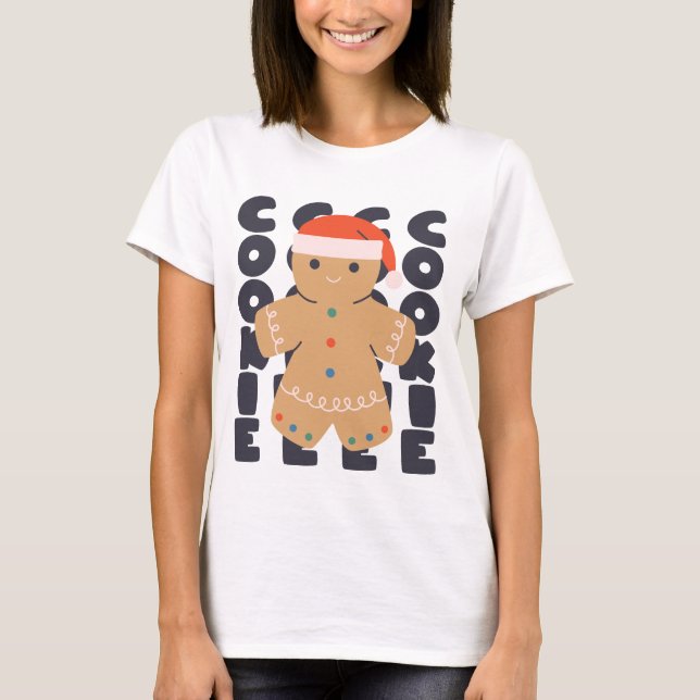Gingerbröd Cookie-jul T Shirt (Framsida)