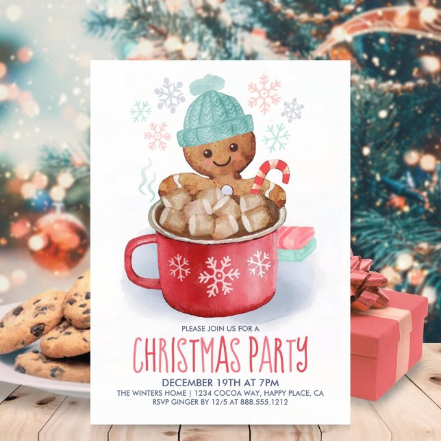 Gingerbröd Cookie & Kakaopulen Party Inbjudningar (Skapare uppladdad)
