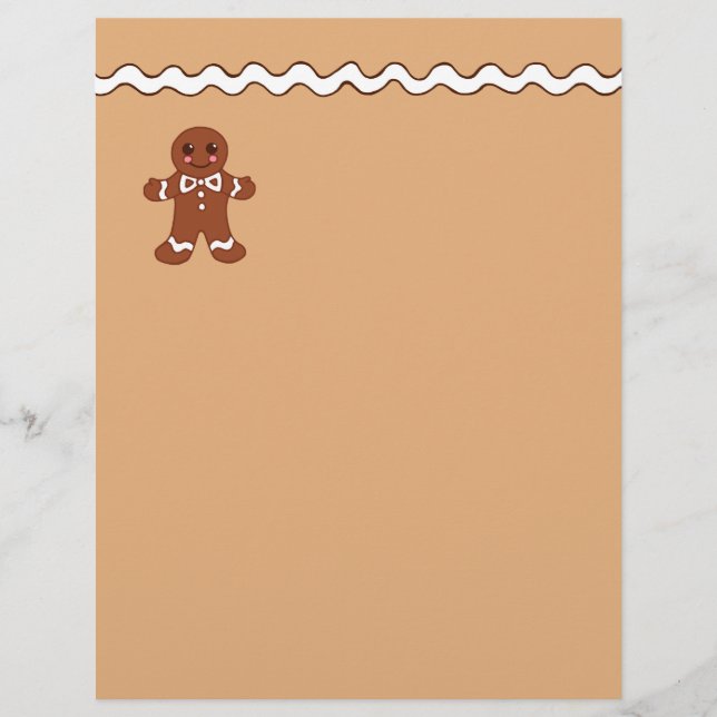 Gingerbröd Cookie Letterhead Papper (Framsida)
