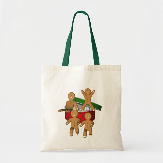 Gingerbröd Cookie Manar jul Helgdag Cute Tygkasse (Framsidan)