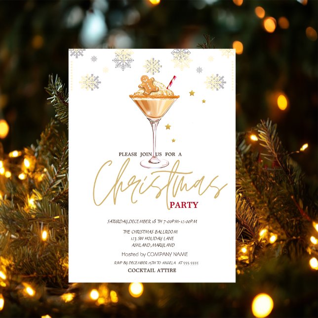 Gingerbröd Cookie Manar Snö Company jul Inbjudningar (Skapare uppladdad)