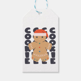 Gingerbröd Cookie Mönster Presentetikett