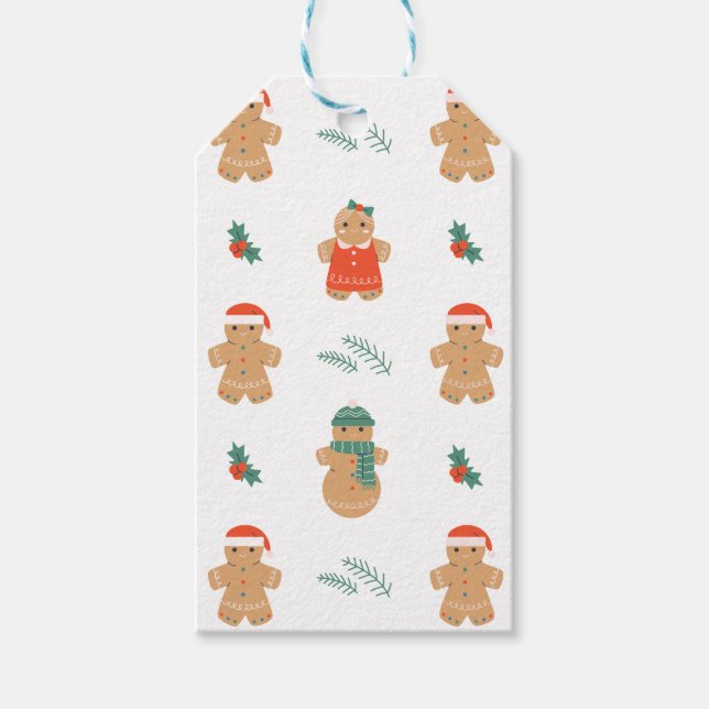 Gingerbröd Cookie Mönster Presentetikett (Framsidan)