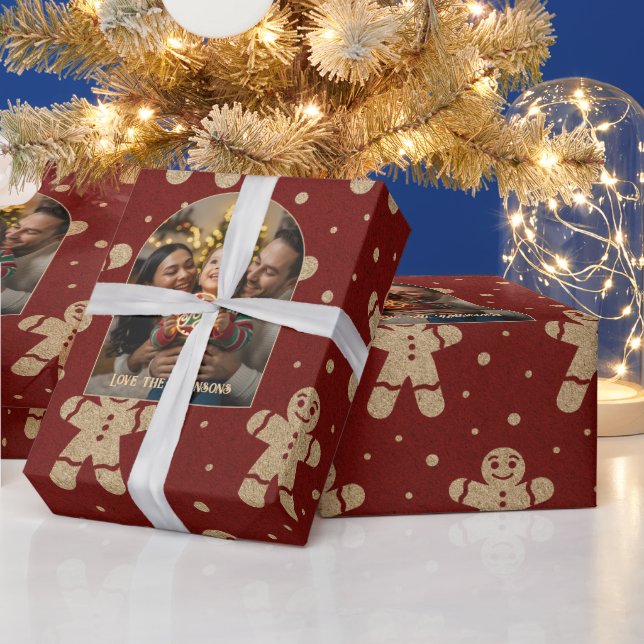 Gingerbröd Cookie Personlig julfoto Presentpapper (Helgdagar)