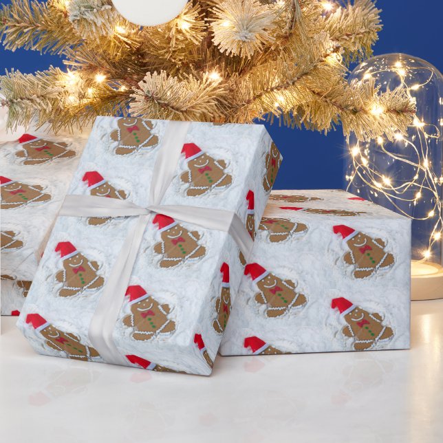 Gingerbröd Cookie Snö Angel Presentpapper (Helgdagar)