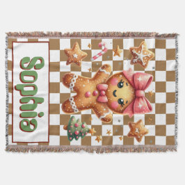 Gingerbröd Cookie Throw Blanket Filt