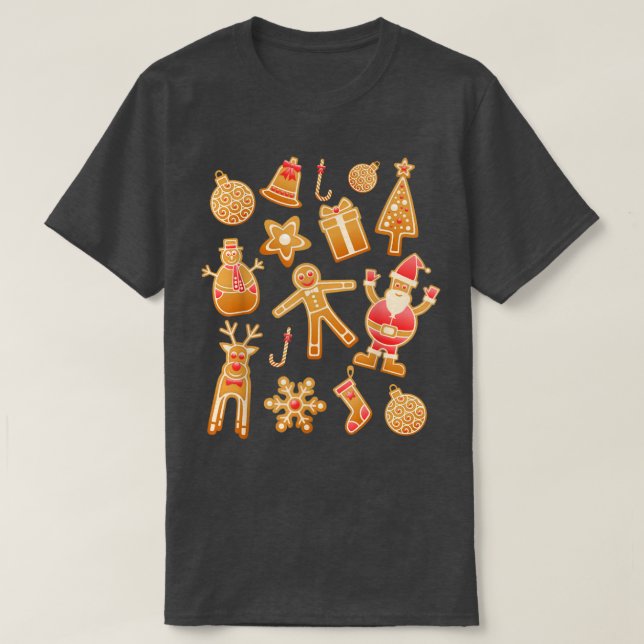 Gingerbröd Cookie Tray jul Baking Älskare T Shirt (Design framsida)