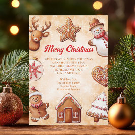 Gingerbröd Cookies Brown Bakgrund jul Julkort