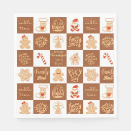 Gingerbröd Cookies Checkated Mönster Pappersservett
