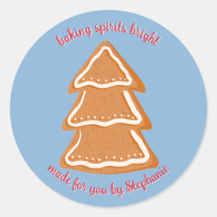 Gingerbröd Cookies Classic Round Sticker Runt Klistermärke
