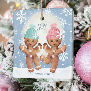 Gingerbröd Cookies Dancing Joy Jul Julgransprydnad Keramik