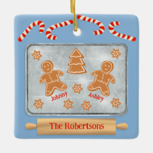 Gingerbröd Cookies Family of Two Ceramic Ornament