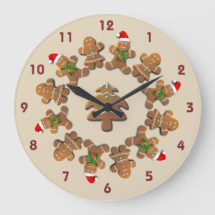 Gingerbröd Cookies firar jul Stor Klocka