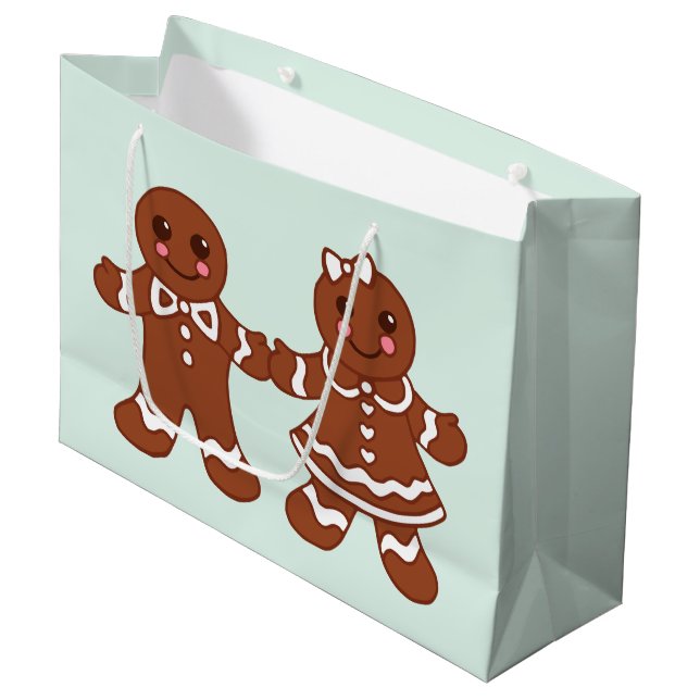 Gingerbröd Cookies Gift Bag (Framsidan Vinklad)